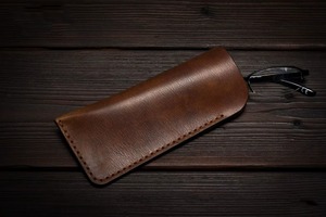 Étui à lunettes en cuir vieilli style vintage, protection pour lunettes, pochette en cuir véritable, vente en gros LGC-0164 - Product Image 3