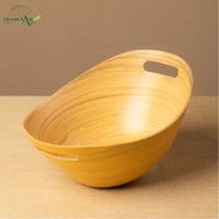 Bol en bambou minimaliste jetable et écologique personnalisé avec poignée intégrée, imperméable et léger, idéal pour la rentrée scolaire