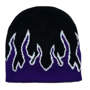 Y2K Unisex <b>Beanie</b> <b>Hats</b> All-Print Reversible Jacquard Woven Knit Winter Skull Cap Pom Pom Custom Logo Design 100% <b>Wool</b> Low MOQ - Product Image 5