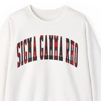 Sweat-shirt personnalisé à col rond à carreaux de Noël Sigma Gamma Rho pour femme, pull polaire de sororité grecque pour les fêtes, vente en gros hiver