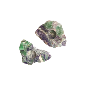 Support de bougie en pierre naturelle sculptée à la main en fluorite, agate et pierres précieuses, pour la lithothérapie, vente en gros - Product Image 2