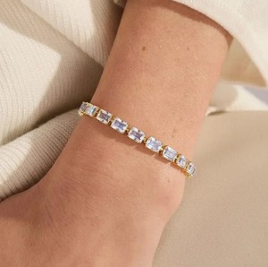 Emerald Cut Moonstone Sterling Silver Gold Plated Handmade Charm <b>Bracelet</b> for Women Elegant Wedding & Anniversary Gift - Product Image 4