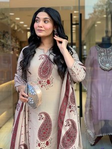 TENNECY - Hermosa Kurta de Algodón Jaipuri de Alta Calidad para Mujer, Tela de 60x60, Largo hasta el Tobillo, para Fiestas y Bodas, Diseño de 3 Piezas, Ropa Festiva - Product Image 1