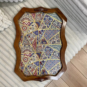 Petit plateau imprimé en bois compact pour bijoux et clés, idéal pour la décoration et la vente en gros, article de service. - Product Image 1