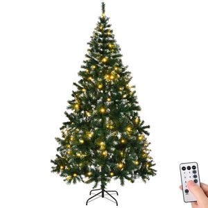 7 FT Snow Tipped Artificial Christmas <b>Tree</b> 150 Warm <b>Lights</b> Remote Control 1100 Branch Tips Sturdy Metal Stand DIY 1100 Branch - Product Image 1