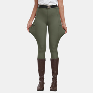 High Quality Women Silicone Full Riding Leggings Custom Logo Ladies Stretch Equestrian Breeches Horse Pants For Outdoor Sport - Product Image 3