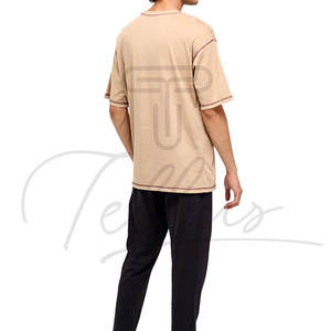 Wholesale OEM Heavyweight Regular Fit 100% Cotton Knitted Sporty <b>Men's</b> Custom T-<b>shirt</b> Custom Logo Hot Selling T-<b>Shirts</b> - Product Image 5