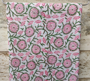 Decorative Cotton Fabric for <b>Cushion</b> <b>Covers</b> with Multicolor Indian Hand Block Prints for Sewing Home Furnishing & Craft Project - Product Image 1