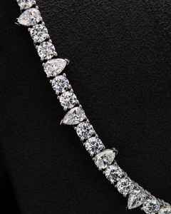 Pear Cut Tennis Chain <b>Necklace</b> Diamond Statement <b>Necklace</b> Luxury Hip Hop Jewelry <b>for</b> <b>Men</b> and Women - Product Image 4