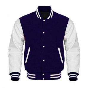 New Trendy Lettermen Bomber <b>Jacket</b> 100% Wool/Cotton Cowhide <b>Leather</b> Canvas Casual <b>Winter</b> Custom Logo Fleece Lining - Product Image 1