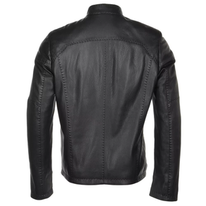 Vestes d'hiver en cuir pour hommes, de haute qualité, prix bas, nouveau style, fermeture éclair, vente en gros - Product Image 3