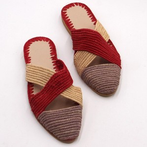 Sandales en raphia faites à la main, chaussures de plage d'été, ballerines marocaines - Product Image 1