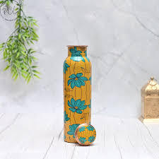 Red <b>Stainless</b> <b>Steel</b> <b>Water</b> <b>Bottle</b> With Copper Accents Minimalist Design Portable Travel Drinkware - Product Image 2