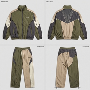 Men's Vintage <b>90s</b> Windbreaker <b>Tracksuit</b> Custom Color Block Nylon Jacket Pants Set - Product Image 6