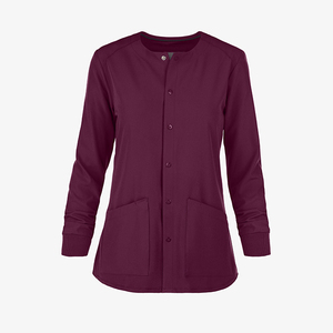Blouse de travail longue à col rond et manches longues, de qualité supérieure, pour usage hospitalier, sur mesure, pour femmes, vente en gros - Product Image 2