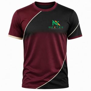เสื้อยืดคอกลมแขนสั้นลายกราฟิกบล็อกสีสำหรับผู้ชาย - Product Image 3