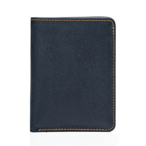 Portefeuille en cuir artisanal à double pli avec plusieurs emplacements pour cartes, design bicolore fin pour hommes et usage quotidien professionnel, bleu marine - Product Image 3
