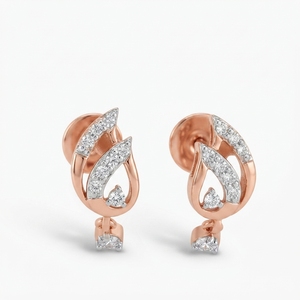 Round Diamond Stud Earrings in 9K <b>Rose</b> Gold | Lab Grown & Natural Diamond | 0.25 CT - Product Image 4