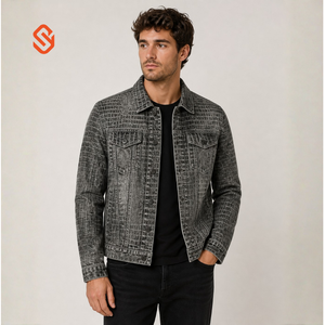 Chaqueta de Moda con Estampado de Cocodrilo, Prenda Exterior Texturizada con Cuello para un Estilo Casual de Invierno - Product Image 1