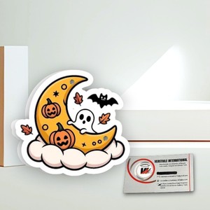 Cils en acrylique carrés magnétiques personnalisés de haute qualité, polyvalents, internationaux, thème Halloween (Lune, Nuage, Citrouille, Chauve-souris, Crâne) - Product Image 5