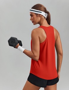 Débardeur ajusté sans manches pour femme, décontracté, été, écologique, séchage rapide, tissu extensible et respirant, avec nœud décoratif, col rond - Product Image 5