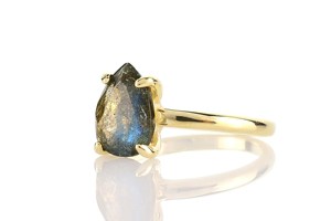 Teardrop Natural <b>Labradorite</b> Faceted Gemstone Prong Setting Women's Fine Jewelry 100% Pure S925 Sterling Silver Custom Fine <b>Ring</b> - Product Image 5