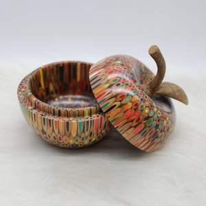 Tarro de almacenamiento de madera con tapa tallada para decoración de cocina rústica y almacenamiento de alimentos ecológico - Product Image 6