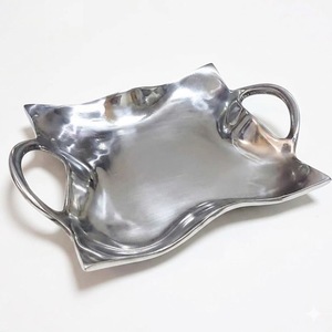 Elegant Design Table Decoration Food Snacks Serving <b>Tray</b> Creative <b>Large</b> Size Silver Metal <b>Tray</b> With Dragonfly Accent For Sale - Product Image 6