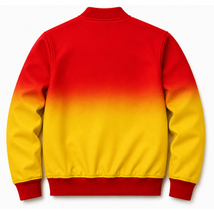 เสื้อแจ็คเก็ตวาร์ซิตี้ผ้าซาตินแบบไล่สีสำหรับผู้หญิงของชมรม NSPDK ปักลายตัวอักษรกรีก ติดกระดุมแป๊ก คอเสื้อและปลายแขนเสื้อถักแบบริบบิ้น เสื้อแจ็คเก็ตเลตเตอร์แมน - Product Image 4