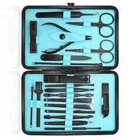 Kit de manucure et pédicure professionnel 18 pièces, outils en acier inoxydable, léger, réutilisable, étui portable, style classique, ensemble de soins des ongles