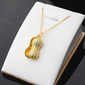 S925 Silver Peanut Longevity Fruit Pendant 8-9 <b>Pearl</b> DIY Jewelry Accessories Empty <b>Set</b> 468 Fashion <b>Necklaces</b> - Product Image 1