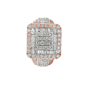 Designer Hip Hop Unique Shape With Moissanite Round Baguette Diamond Studded In S925 <b>Silver</b> <b>Ring</b> for <b>Men</b> - Product Image 2