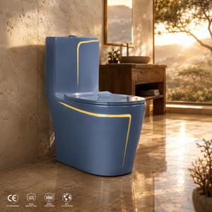 โถสุขภัณฑ์ดีไซน์เนอร์สีฟ้าพาสเทลทรงกลม ดีไซน์สวยหรูสำหรับห้องน้ำ - Product Image 3