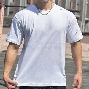 เสื้อยืดแฟชั่นสไตล์ดิสเทรส 100% ผ้าฝ้าย ดีไซน์เรียบง่าย ทันสมัย เหมาะสำหรับใส่ไปยิม เดินทาง และสวมใส่ในชีวิตประจำวัน สไตล์สตรีท น้ำหนักเบา - Product Image 6