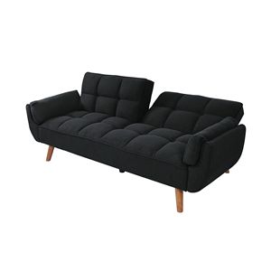 Divano Letto Convertibile da 75 Pollici con Braccioli Svasati, Reclinabile, in Pelle, Sezionale, Pieghevole, Senza Braccioli, Rivestimento in Pelle, Imbottitura in Schiuma per Soggiorno - Product Image 6