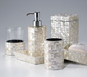 Handmade Shell Mother Of Pearl <b>Bathroom</b> Vanity <b>Set</b> With Decorative <b>Accessories</b> For Premium Interior Decoration - Product Image 2