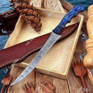 Cuchillo de filetear profesional hecho a mano de acero de Damasco con mango de madera Pakka de 7 pulgadas, ajustable para ambidiestros, afilado como una navaja, OEM - Product Image 4