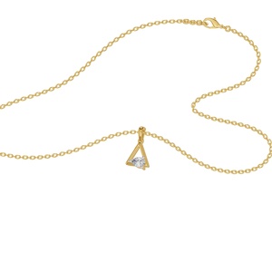 Collier pendentif triangle plaqué or en argent sterling avec chaîne à maillons taille poire pour femme, idéal pour cadeau ou soirée - Product Image 2