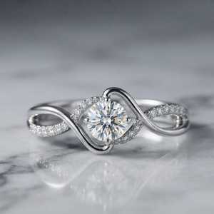 Bague en or massif 14 carats avec diamant rond de 0,50 carat, style Infinity Bypass, pour femme, diamant cultivé en laboratoire, cadeau surprise pour elle, idéal pour les fêtes ou les propositions de mariage - Product Image 5
