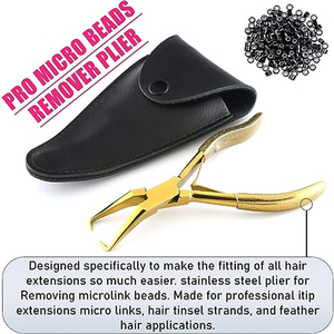Outils professionnels pour extensions de cheveux, pince pour enlever les perles, pince pour ouvrir les micro-perles, pince argentée polie - Product Image 6