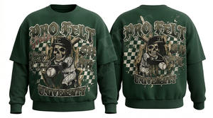 Sweat-shirt pour homme en coton 100% respirant, à col rond, à manches régulières, à imprimé numérique, côtelé, taille plus, personnalisé, style hip-hop - Product Image 3