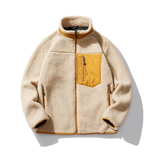 Manufacturer Wholesale High Quality Winter <b>Coat</b> Zip up Embroidery Logo Premium Custom Sherpa Fleece Jacket - Product Image 3