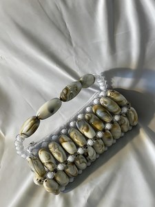 Bolso de mano ovalado con cuentas, bolso de noche con cuentas, nuevo bolso de moda para mujer para fiestas, bodas y eventos de gala para damas - Product Image 5