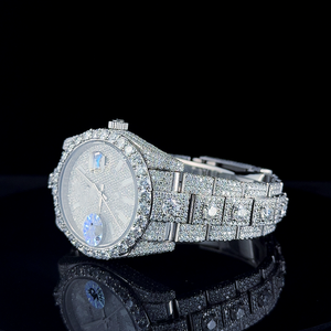 Reloj de Cuarzo de Acero Inoxidable para Hombre, con Diamantes VVS, Diseño Moneda, Elegante y Ejecutivo, Cristal de 41mm, Correa de 20mm y 25cm, Movimiento ETA, Grosor de 6mm, Botón de Presión - Product Image 4