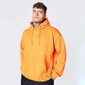 Custom <b>Orange</b> Pullover <b>Hoodie</b> Cotton Fleece Sweatshirt Oversized Regular Fit Unisex High Street Acid Wash Casual Sportswear - Product Image 5