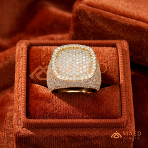 Quality 18K Gold Men's <b>Iced</b> Out <b>Ring</b> Moissanite Diamond <b>Ring</b> Hip Hop Bling Jewellery Real Gold Plated - Product Image 3