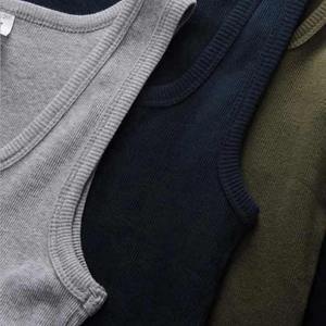 Men's Olive <b>Green</b> Sleeveless <b>Tank</b> <b>Top</b> O-Neck Solid Color Knitted Casual Fit Athletic Wear - Product Image 4