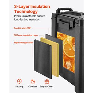 Dispenser per Bevande Isolato di Grado Alimentare da 19L con Rubinetto e Maniglia per Bevande Calde/Fredde (Capacità 5 Galloni) - Product Image 3