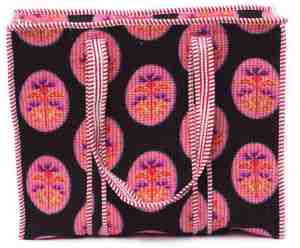 Black Floral Quilted Tote <b>Bag</b> Handmade Cotton Tote <b>Bag</b> Block Print Shopper <b>Bag</b> Large Shoulder Tote <b>Boho</b> Market <b>Bag</b> - Product Image 1