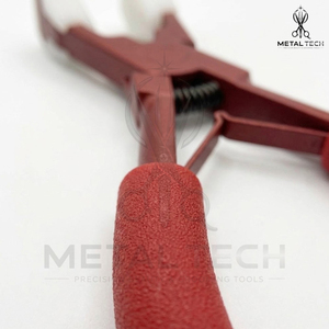 Matte Red Hair Extension Tape Press Pliers, <b>Dip</b> Coated Non Slip Handles, Soft Silicone Cushion Jaws, Salon Bonding Tool - Product Image 6